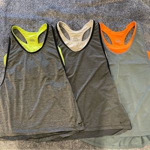 Nike Pro Dri-fit Inside 2-in-1 Sports Bra tank, size Medium, set of 3